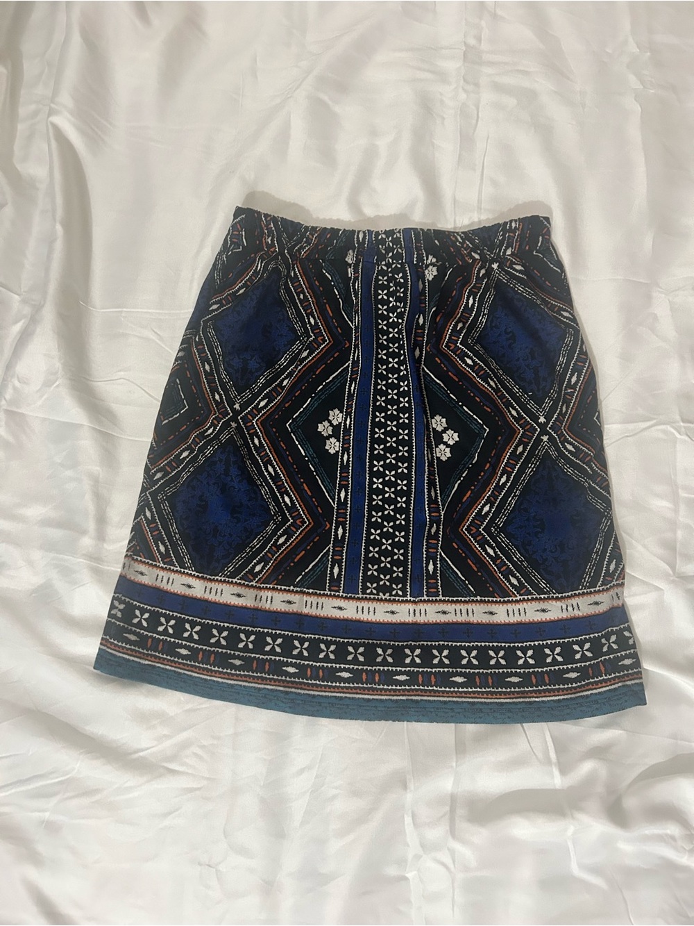 Skies Are Blue Navy and Black Geometric Mini Skirt